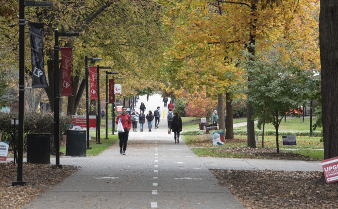 view of the middle of campus during the Fall
