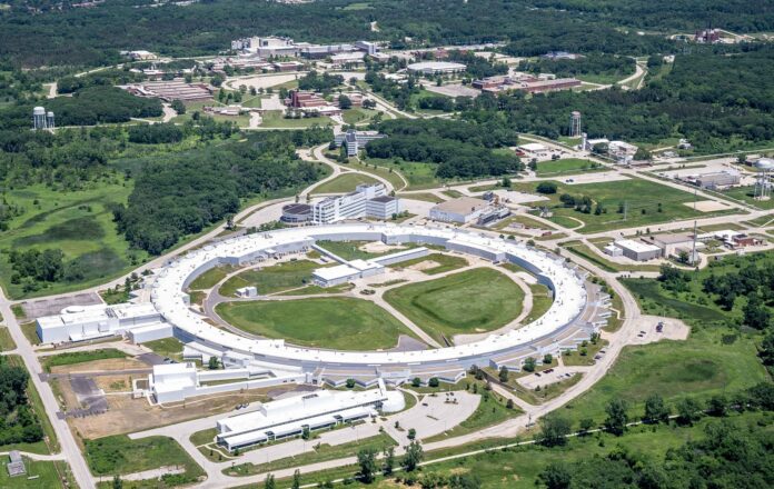 Aerial photo of the Advanced Photon Source at the Argonne National Laboratory near Chicago. Photo courtesy Argonne National Laboratory.