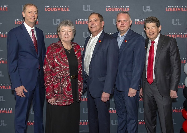 UofL and JHF leaders announce $3 million gift to further biomedical research. UofL photo.