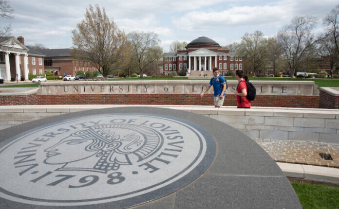 3rd Street entrance of UofL's Belknap Campus. UofL photo.