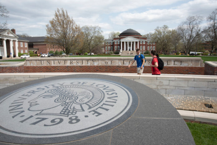 3rd Street entrance of UofL's Belknap Campus. UofL photo.